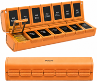 Organisateur de pilules hebdomadaire 2 fois par jour, design pliable magnétique, boîte de rangement en plastique de qualité alimentaire, portable