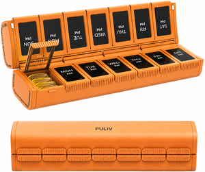 Organisateur de pilules hebdomadaire 2 fois par jour, design pliable magnétique, boîte de rangement en plastique - Product Image 4
