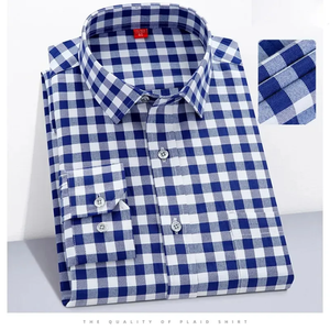 Customized 100% Cotton Flannel Solid Embossed Yarn Dyed <b>Shirt</b> Men <b>Quilted</b> Lined Brushed Buttons Formal Stand Breathable Spring - Product Image 5