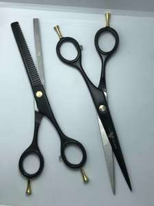 Kit de ciseaux de coiffure professionnels en acier inoxydable de 6 pouces, outils de beauté capillaire domestiques, peigne, ciseaux à effiler, ensemble de ciseaux de barbier - Product Image 1