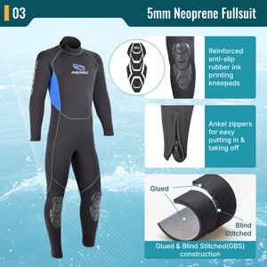 Combinaison de plongée en néoprène AROPEC 5 mm pour homme, combinaison intégrale avec fermeture éclair aux chevilles |   Combinaison de plongée professionnelle OEM/ODM pour la pêche au lance-pierre - Product Image 4