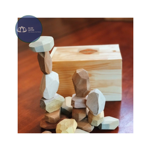 Jeu d'empilage de blocs en bois durables, best-seller, jouet éducatif pour développer la motricité fine - Product Image 1