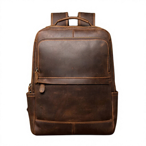 Sac à dos pour ordinateur portable de luxe, de grande capacité, imperméable, de style vintage, en cuir véritable de qualité supérieure, personnalisé, unisexe - Product Image 5