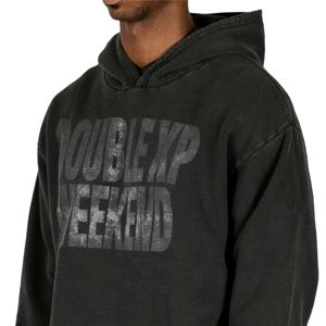 Sweat à capuche en molleton de coton surdimensionné pour femme avec col rond, épaules tombantes, logo brodé, tissu français pour l'hiver - Product Image 1