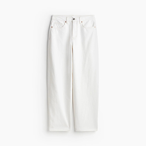 Pantalones Vaqueros de Mezclilla de Cintura Alta, Corte Recto, Lavado Oscuro, Largura al Tobillo, Ajuste Holgado, Casuales para Mujer, 100% Algodón, Color Sólido, para Otoño - Product Image 2