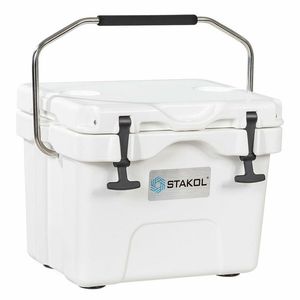 16 Quart Portable Insulated <b>Cooler</b> <b>Box</b> 24 Can Capacity with 2 Cup Holders - Product Image 1