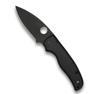 Navajas Plegables Ergonómicas Negras con Hoja Dentada Plateada, Orificio Redondo para el Pulgar y Clip Metálico para Camping - Product Image 3