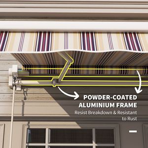 Tenda da Sole Retrattile Manuale 10x8 Rossa con Manovella Facile e Protezione UV per Patio, Terrazza o Giardino - Product Image 6