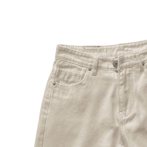 Jean en denim pour homme, coupe large, taille haute, couleur unie, en coton, décontracté, tissé, pour le printemps - Product Image 3
