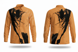 Chemise à manches longues imprimée à motifs abstraits personnalisés, design artistique élégant, tendance, décontractée, pour le bureau, vente chaude - Product Image 5