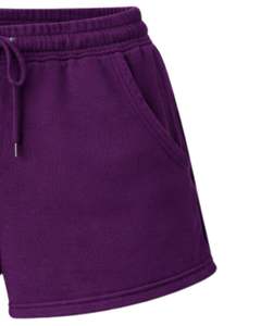 ผู้ผลิตกางเกงขาสั้นผ้าฝ้ายสีม่วงสำหรับผู้หญิง เอวยางยืด สวมใส่สบายๆ ในฤดูร้อน ชุดลำลอง ผลิตตามสั่ง คุณภาพพรีเมียม - Product Image 4