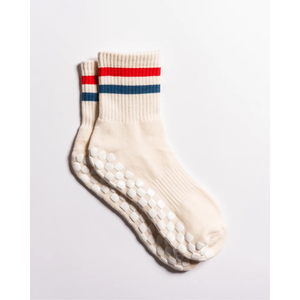 Calcetines de Tobillo para Mujer, a Rayas, de Algodón, Antideslizantes, con Logotipo Personalizable, para Pilates, Tenis, Deportes, Marca, Estudio - Product Image 1