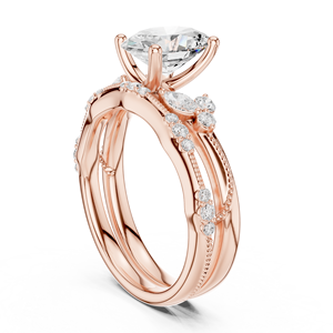 Ensemble de mariage unique en or massif 14 carats avec diamant de laboratoire certifié IGI de 2 carats, taille ovale, et alliance assortie pour fiançailles - Product Image 3