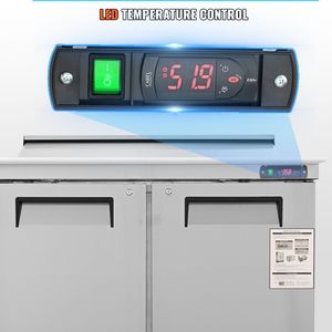 Attrezzatura di refrigerazione da cucina commerciale 48 \ "in acciaio inox refrigerato Food Prep Station 12 padelle tagliere 2 porte - Product Image 6
