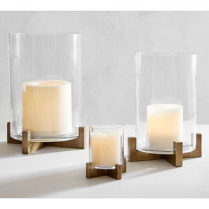 Modern Brass Hurricanes Candle Stand With Clear Glass <b>Heat</b> Resistant Home Wedding Holiday Decoration Candle Holder - Product Image 2