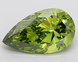 Diamante verde de corte pera, cultivado en laboratorio, para la elaboración de joyas. - Product Image 1