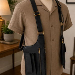 Bolso de Hombro de Cuero de Lujo, Riñonera con Correa Ajustable, Herrajes de Primera Calidad, Carcasa Suave de Alta Calidad, Múltiples Compartimentos - Product Image 4