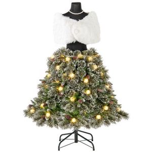 Árbol de Navidad Artificial Preiluminado de 1.5 m, Estilo Maniquí, Decoración Navideña - Product Image 1