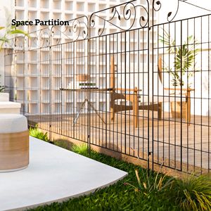 Set di 4 Pannelli per Recinzione da Giardino in Acciaio, 29,2 cm L x 109,2 cm H, Resistenti alla Ruggine, Bordo Decorativo per Fiori, Rete per Giardino - Product Image 6