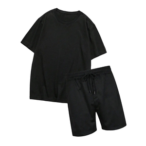 Ensemble d'été sans manches pour homme, chemise à manches courtes et short en coton, deux pièces, mode décontractée, ensemble chemise et short d'été - Product Image 1