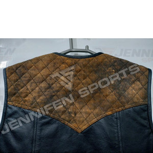 Chaleco de Cuero Personalizado para Hombre, Corte Diamante, Cuero Genuino/Cuero de Gamuza, Chaleco de Motociclista - Product Image 5