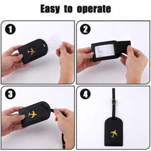 ป้ายชื่อกระเป๋าเดินทางหนัง PU นุ่มทันสมัยแบบกำหนดเอง พร้อมหัวเข็มขัด - Product Image 4