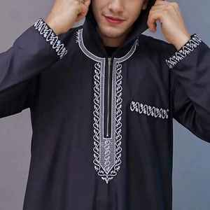 Juba Saudí Islámica para Hombre, Tallas Grandes, Estilos Únicos, Color Negro, Juba Thobe para Niños y Adultos, Nuevo Diseño Exclusivo - Product Image 1