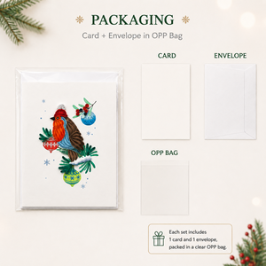 Carte de vœux de Noël personnalisée en quilling d'oiseaux avec enveloppe, vente en gros, carte 3D faite à la main, papeterie, fabricant OEM/ODM - Product Image 6