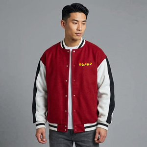 Chaquetas Varsity para Hombre de Alta Calidad, 100% Lana, Resistentes al Viento, Transpirables, Ropa Casual, Logotipo Bordado Personalizado, Chaqueta Hip Hop para Hombre - Product Image 1