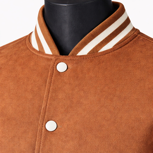 Chaqueta Universitaria de Cuero Personalizada, Chaqueta Letterman Marrón, Chaqueta de Béisbol con Botones a Presión, Proveedor Mayorista de Marca Privada OEM - Product Image 6