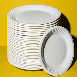 Assiette jetable écologique et biodégradable KR Stiffone 80150gsm en carton vierge à base de bagasse et de paille de blé, qualité alimentaire - Product Image 2