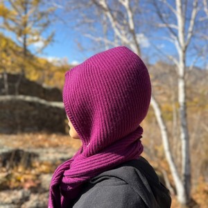 Pañuelo con Capucha Balaclava Hijab Musulmán 2 en 1 para Mujer, 100% Cachemira, Ecológico, Ligero, para Invierno, MONECO - Product Image 1