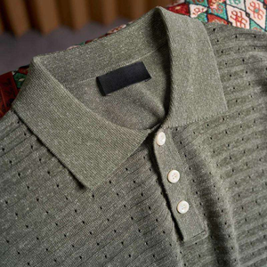 Chemises polo pour hommes en fibre de lyocell, piqué respirant, manches courtes, logo personnalisé, t-shirt de golf et de tennis, prix d'usine OEM, vente en gros - Product Image 5
