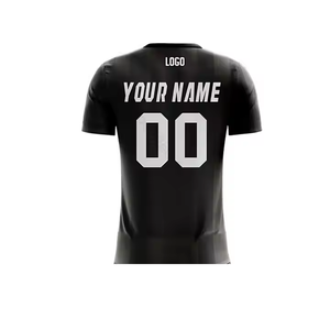 เสื้อฟุตบอลแบบซับลิเมชั่นสั่งทำพิเศษสำหรับผู้ชาย สีดำ คอวี แขนสั้น ระบายเหงื่อได้ดี ทรงแอธเลติก เหมาะกับทุกฤดูกาล ชื่อทีม 00 - Product Image 4
