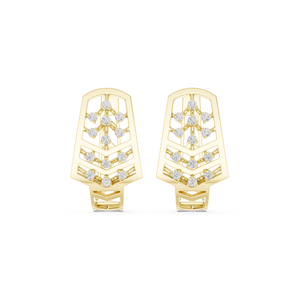 14K Yellow Gold Round Lab-Grown Diamond Earrings for Women Bridal Wear Earring New Grown Diamond - Product Image 1