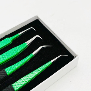 Pince à cils à 90 degrés avec poignées antidérapantes, pour pose et retrait de faux cils, soins personnels, emballage en boîte dorée - Product Image 6