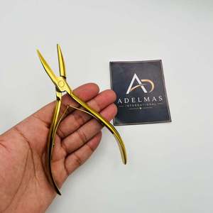 <b>Flat</b> <b>Nose</b> <b>Plier</b> With Ridges Multifunctional Hair Extension <b>Pliers</b> Stainless Steel Custom Logo Hair Extension Tool - Product Image 5