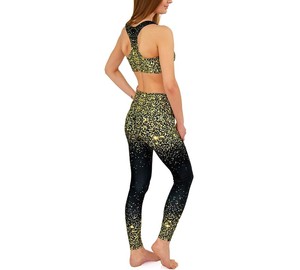 Premium Women Yoga <b>Set</b> <b>Square</b> Neck Four Way Stretch Breathable High Waist Nylon+Spandex Sports Bra Leggings 2-Piece OEM - Product Image 2