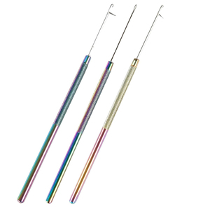 Wholesale Hair Extension Pulling <b>Needle</b> Steel Wire Loop <b>Threader</b> Latch Hook Tool Set Custom Supply For Micro Ring Installation - Product Image 1