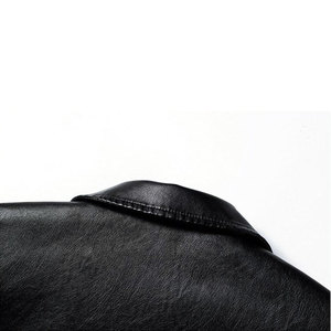 Chemises décontractées en cuir noir pour hommes, manches longues, col rabattu, simple boutonnage, style hawaïen, couleur unie, séchage rapide, pour l'automne - Product Image 3