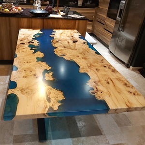 Bóng bàn bằng gỗ hàng đầu với màu đen nhựa Epoxy sông tùy chỉnh thực hiện độc đáo bàn ăn bằng gỗ hàng đầu <span class=keywords><strong>96</strong></span> "<span class=keywords><strong>x</strong></span> <span class=keywords><strong>48</strong></span>" - Product Image 4