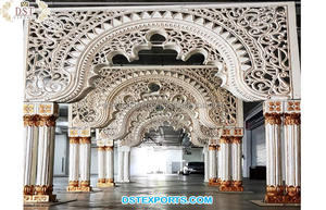 Punjabi boda Roka ceremonia decoración paneles Rajasthani marcos de puerta para boda escenario decoración nueva boda FRP marcos para decoración de escenario - Product Image 3