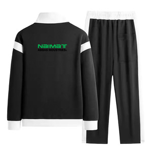 High Quality French Terry Pullover Hoodie <b>Tracksuit</b> Men Heavyweight Warm Gym Sweatpants And Sweatshirt Activewear Set - Product Image 3