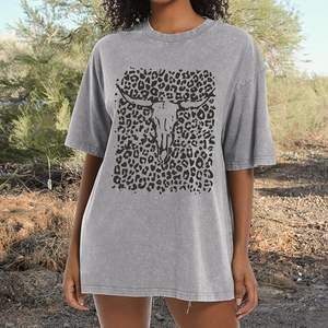 T-shirt oversize délavé à l'acide et effet usé pour femme, 100 % coton 240 GSM, épaules tombantes, style vintage - Product Image 4