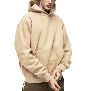 Custom Logo <b>Fleece</b> Regular Fit Hoodie Men <b>Thick</b> Heavy 100% Cotton Quick Dry Breathable Pocket Drop Shoulder Winter Sweatshirt - Product Image 2