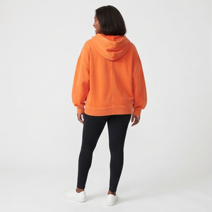 Sudadera con capucha de maternidad para mujer, 100% algodón polar, estilo holgado, con efecto acid wash, para invierno - Product Image 6