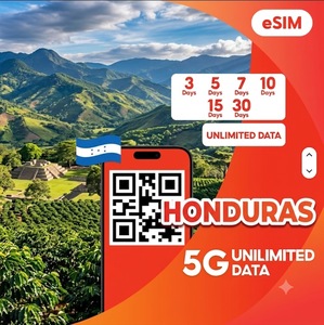 ซิมอีซิมฮอนดูรัส ดาต้าไม่จำกัด สำหรับ 3 5 7 10 15 30 วัน แบบเติมเงิน อินเทอร์เน็ต 4G/5G สำหรับการเดินทาง พร้อมการเปิดใช้งาน QR ทันที - Product Image 1