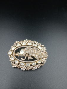 Broche de mariage unisexe en argent sterling 925, design paon luxueux, Amaira Jewels SM-515 - Product Image 2