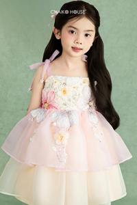 Vestidos de Niña de las Flores Color Rosa, con Cuentas Hechas a Mano, Estilo Ballet, para Fiestas y Eventos, Hechos a Mano, Alta Costura Infantil, Venta al por Mayor - Tinkerbell - Product Image 5