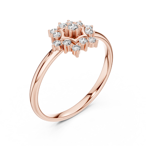 Bague Fleur Flocon de Neige en Or Rose avec Diamant de Laboratoire pour Femme – Idéale pour Fiançailles, Mariage, Anniversaire, Fête, Promesse – Cadeau Bijou - Product Image 4